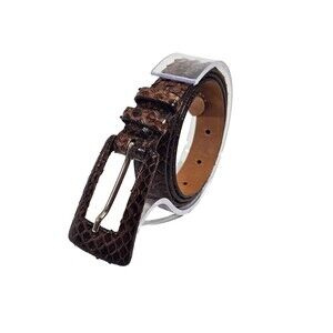 LM Women's 30 Claudio Orciani Genuine Snake Leather Italy Belt Brown 7/8"W x38"L